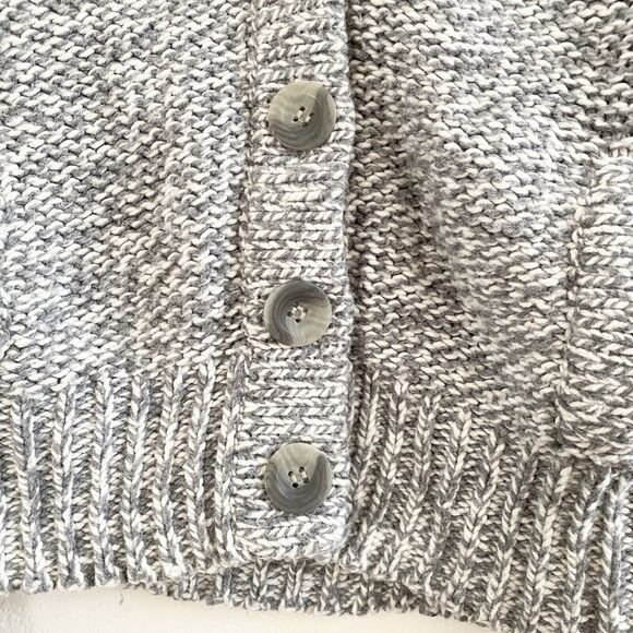 American Eagle Outfitters Womens Cardigan Sweater S Wool Blend Gray Chunky Knit - Picture 4 of 11